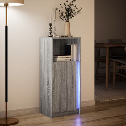 Credenza con LED Grigio Sonoma 42,5x34x100 cm Legno Multistrato