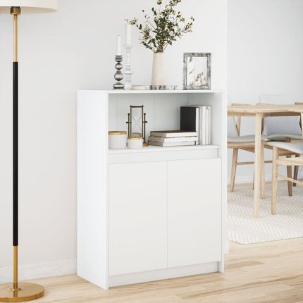 Credenza con LED Bianca 72x34x100 cm in Legno Multistrato