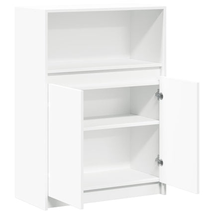 Credenza con LED Bianca 72x34x100 cm in Legno Multistrato