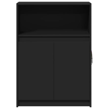 Credenza con LED Nera 72x34x100 cm in Legno Multistrato