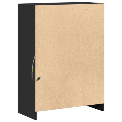 Credenza con LED Nera 72x34x100 cm in Legno Multistrato