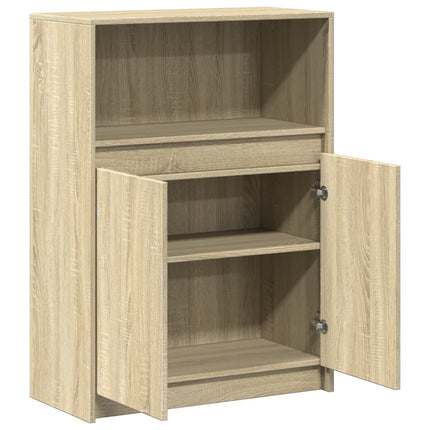 Credenza con LED Rovere Sonoma 72x34x100cm in Legno Multistrato