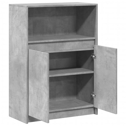 Credenza con LED Grigio Cemento 72x34x100 cm Legno Multistrato