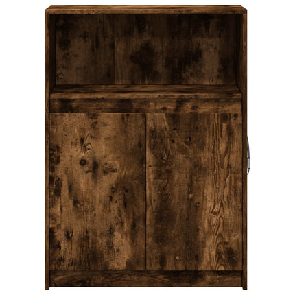Credenza con LED Rovere Fumo 72x34x100 cm in Legno Multistrato