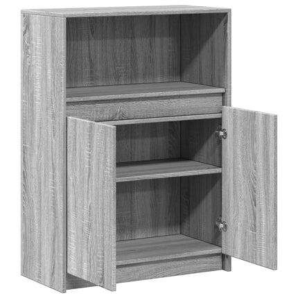 Credenza con LED Grigio Sonoma 72x34x100cm in Legno Multistrato