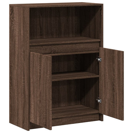 Credenza con LED Rovere Marrone 72x34x100 cm Legno Multistrato