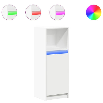 Credenza con LED Bianca 38x34x100 cm in Legno Multistrato