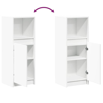 Credenza con LED Bianca 38x34x100 cm in Legno Multistrato