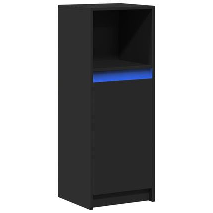 Credenza con LED Nera 38x34x100 cm in Legno Multistrato