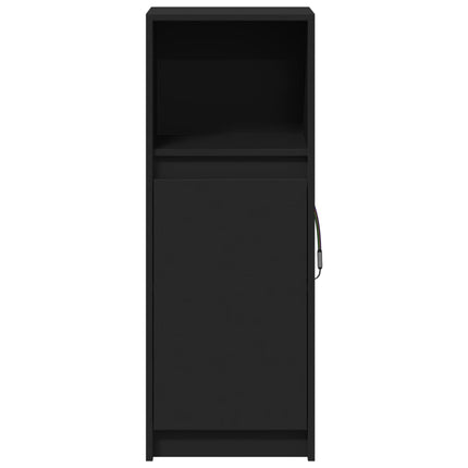 Credenza con LED Nera 38x34x100 cm in Legno Multistrato
