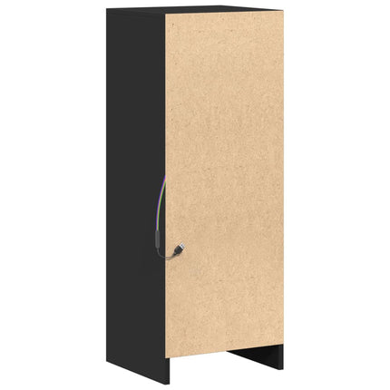 Credenza con LED Nera 38x34x100 cm in Legno Multistrato