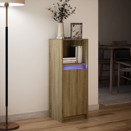 Credenza con LED Rovere Sonoma 38x34x100cm in Legno Multistrato