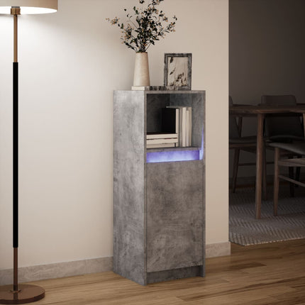 Credenza con LED Grigio Cemento 38x34x100 cm Legno Multistrato