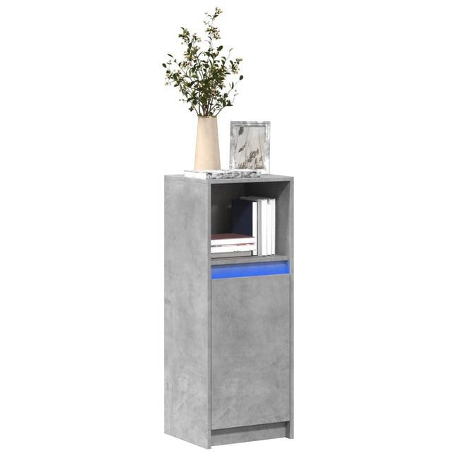 Credenza con LED Grigio Cemento 38x34x100 cm Legno Multistrato