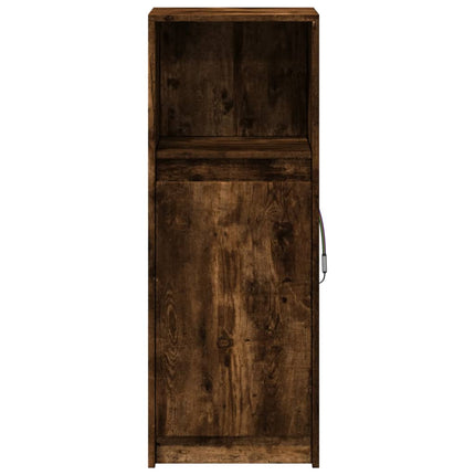 Credenza con LED Rovere Fumo 38x34x100 cm in Legno Multistrato