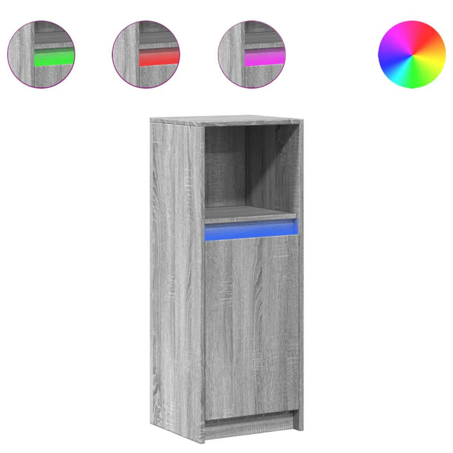 Credenza con LED Grigio Sonoma 38x34x100cm in Legno Multistrato