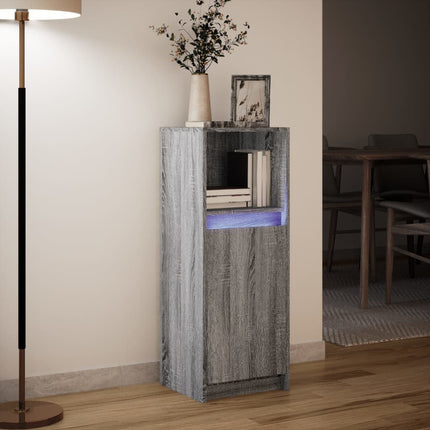 Credenza con LED Grigio Sonoma 38x34x100cm in Legno Multistrato