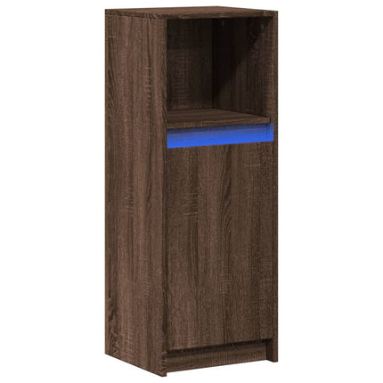 Credenza con LED Rovere Marrone 38x34x100 cm Legno Multistrato