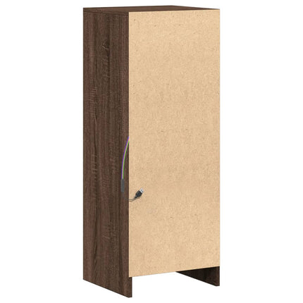 Credenza con LED Rovere Marrone 38x34x100 cm Legno Multistrato