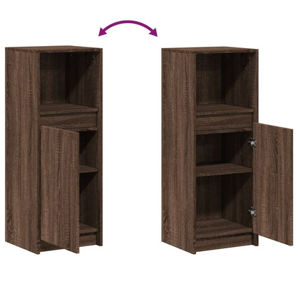 Credenza con LED Rovere Marrone 38x34x100 cm Legno Multistrato