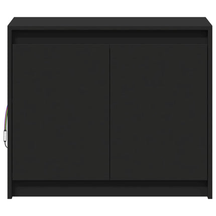 Credenza con LED Nera 72x34x61 cm in Legno Multistrato
