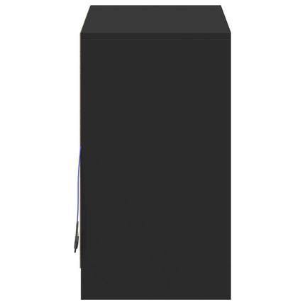 Credenza con LED Nera 72x34x61 cm in Legno Multistrato