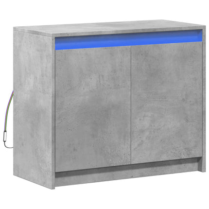 Credenza con LED Grigio Cemento 72x34x61 cm Legno Multistrato