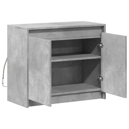 Credenza con LED Grigio Cemento 72x34x61 cm Legno Multistrato