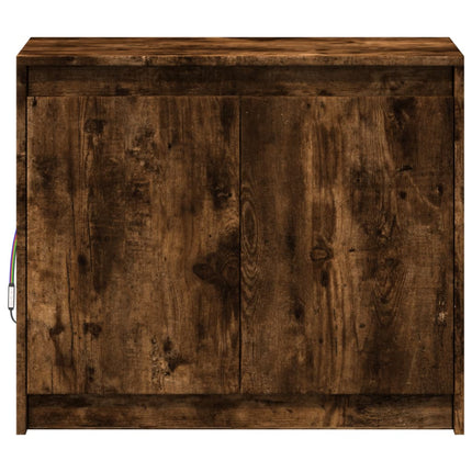 Credenza con LED Rovere Fumo 72x34x61 cm in Legno Multistrato