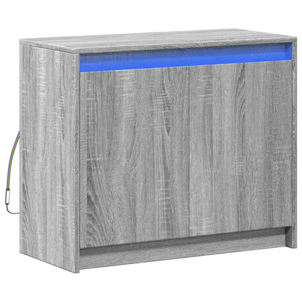 Credenza con LED Grigio Sonoma 72x34x61 cm in Legno Multistrato