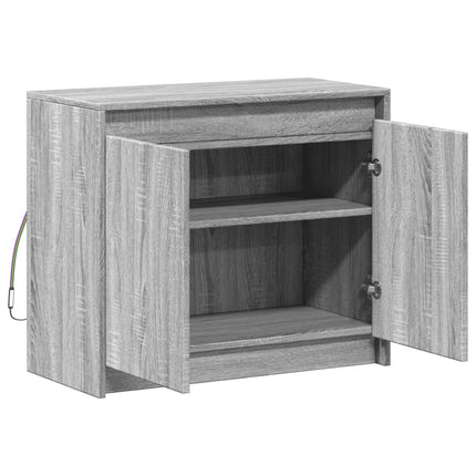 Credenza con LED Grigio Sonoma 72x34x61 cm in Legno Multistrato