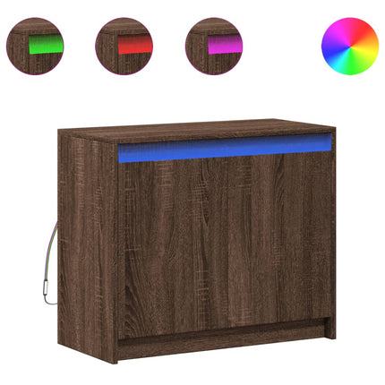 Credenza con LED Rovere Marrone 72x34x61 cm Legno Multistrato