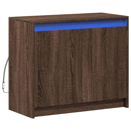 Credenza con LED Rovere Marrone 72x34x61 cm Legno Multistrato