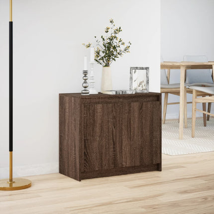 Credenza con LED Rovere Marrone 72x34x61 cm Legno Multistrato