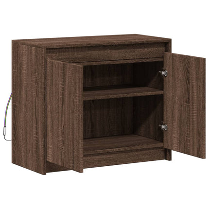Credenza con LED Rovere Marrone 72x34x61 cm Legno Multistrato