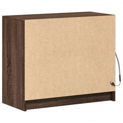 Credenza con LED Rovere Marrone 72x34x61 cm Legno Multistrato