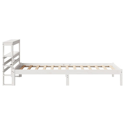 Letto senza Materasso Bianco 75x190 in Legno Massello di Pino