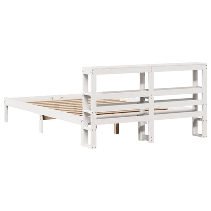 Letto senza Materasso Bianco 160x200 cm Legno Massello di Pino