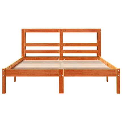 Giroletto con Testiera Marrone Cera 135x190 cm Massello Pino