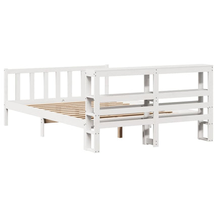 Letto senza Materasso Bianco 160x200 cm Legno Massello di Pino