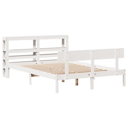 Letto senza Materasso Bianco 150x200 cm Legno Massello di Pino