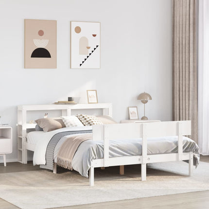 Letto senza Materasso Bianco 150x200 cm Legno Massello di Pino