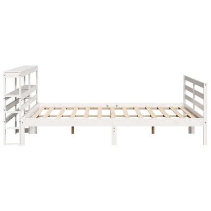 Giroletto senza Materasso Bianco 200x200 cm Legno Massello Pino