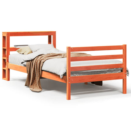 Letto senza Materasso Marrone Cera 90x200 cm Legno di Pino