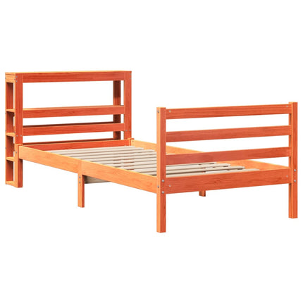 Letto senza Materasso Marrone Cera 100x200 cm in Legno di Pino