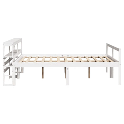 Letto Anziani con Testiera Bianco 140x190cm Legno Massello Pino