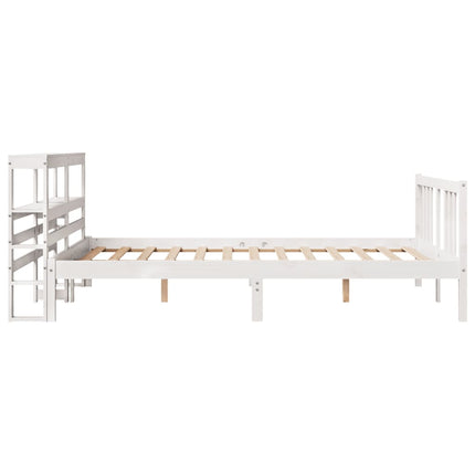 Giroletto con Testiera Bianco 150x200 cm Legno Massello di Pino