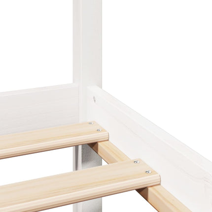 Giroletto con Testiera Bianco 150x200 cm Legno Massello di Pino