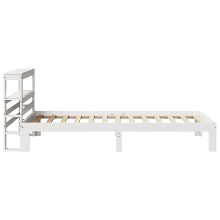 Giroletto con Testiera Bianco 75x190 cm Legno Massello di Pino