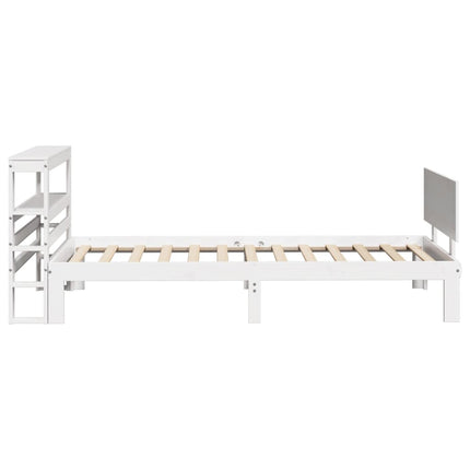 Giroletto con Testiera Bianco 75x190 cm Legno Massello di Pino